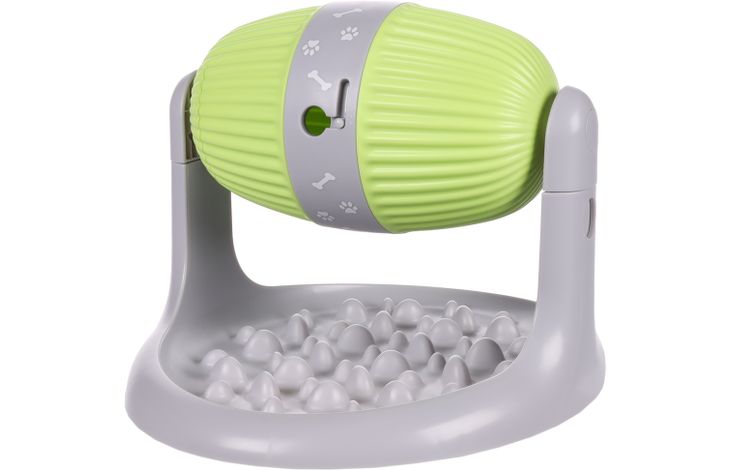 Flamingo Toy Bent Treat dispenser Lime green