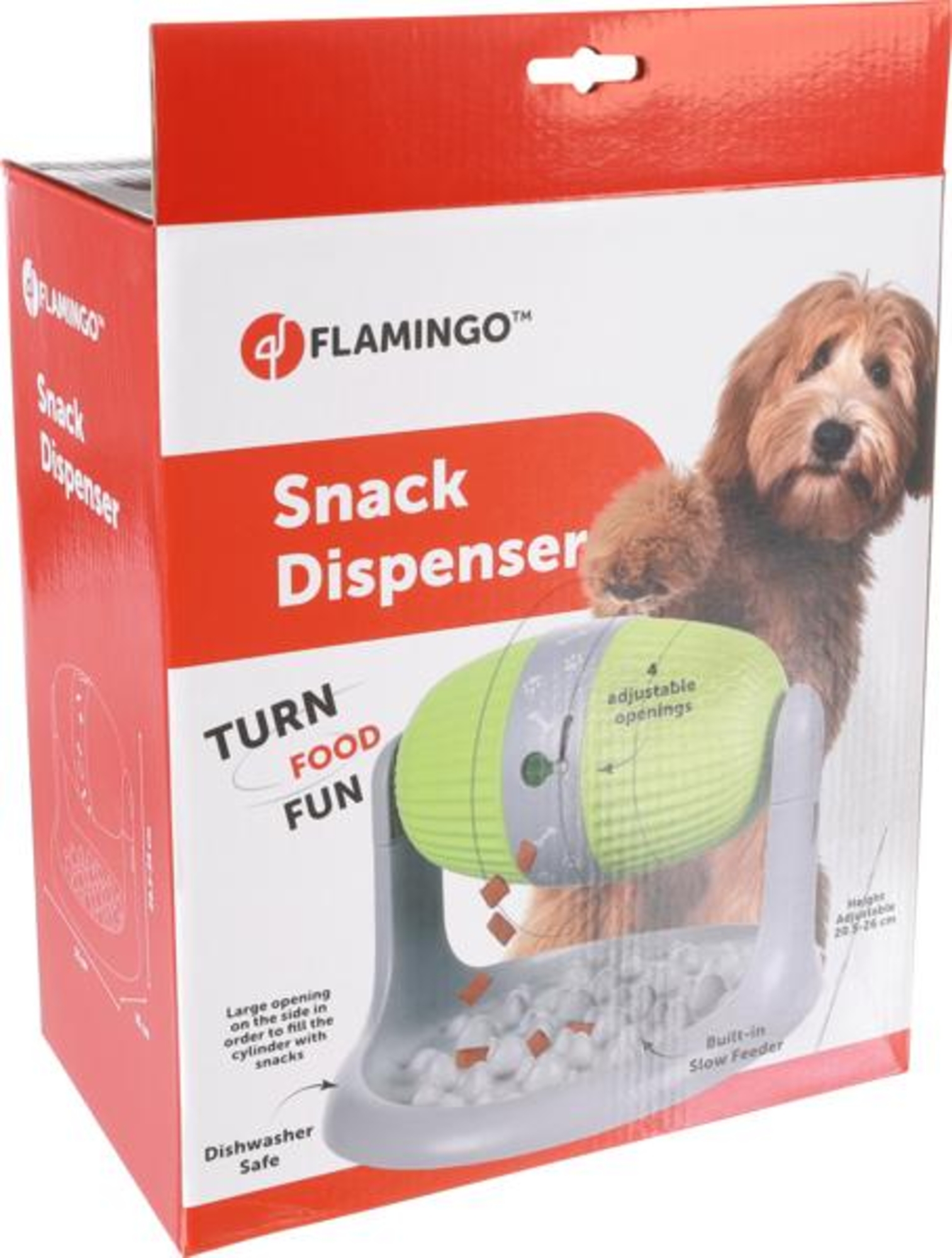 Flamingo Toy Bent Treat dispenser Lime green