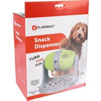 Flamingo Toy Bent Treat dispenser Lime green