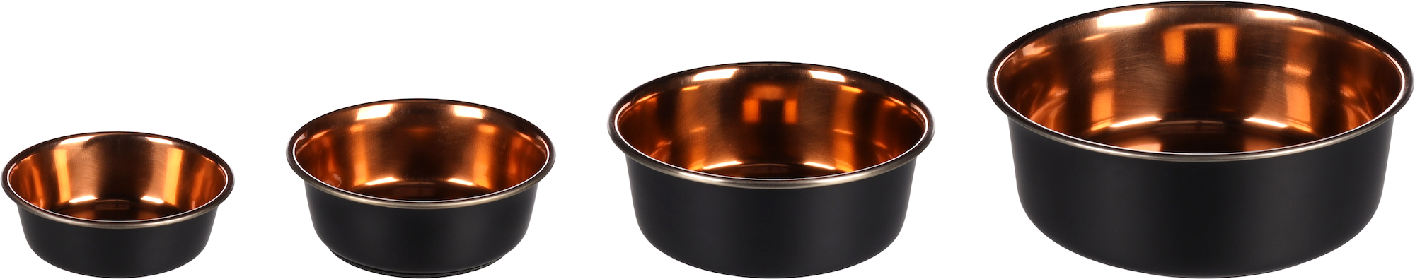 Flamingo Ciotola per cibo e acqua Ezra Rotondo Nero & Rame