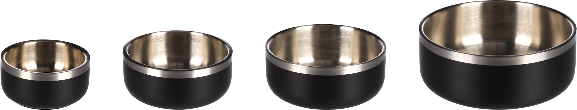 Flamingo Gamelle pour la nourriture et l'eau Lora Rond Noir & Argent