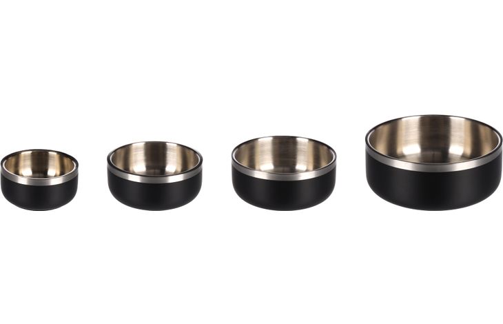 Flamingo Gamelle pour la nourriture et l'eau Lora Rond Noir & Argent