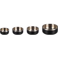 Flamingo Gamelle pour la nourriture et l'eau Lora Rond Noir & Argent