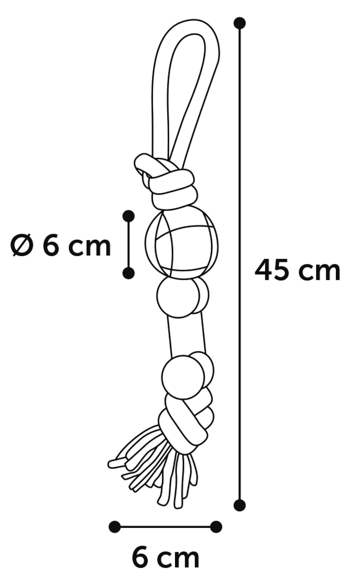 Flamingo Toy Vinta Tug rope & Bone with 2 knots with ball Mix