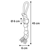 Flamingo Toy Vinta Tug rope & Bone with 2 knots with ball Mix