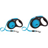 Flexi Flexi Laisse à enrouleur New Neon Sangle Bleu fluo