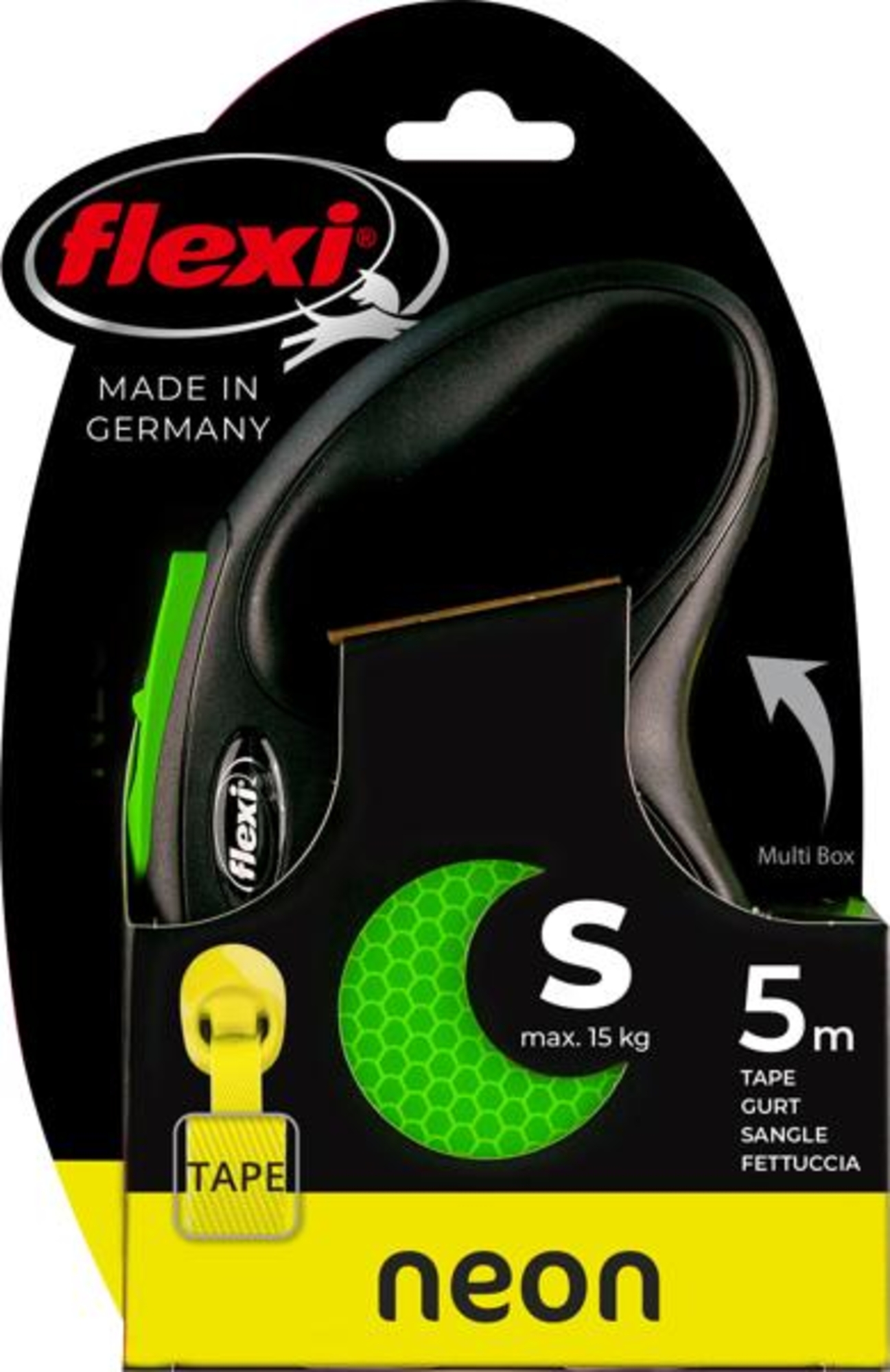 Flexi Flexi Retractable leash New Neon Tape Fluo green