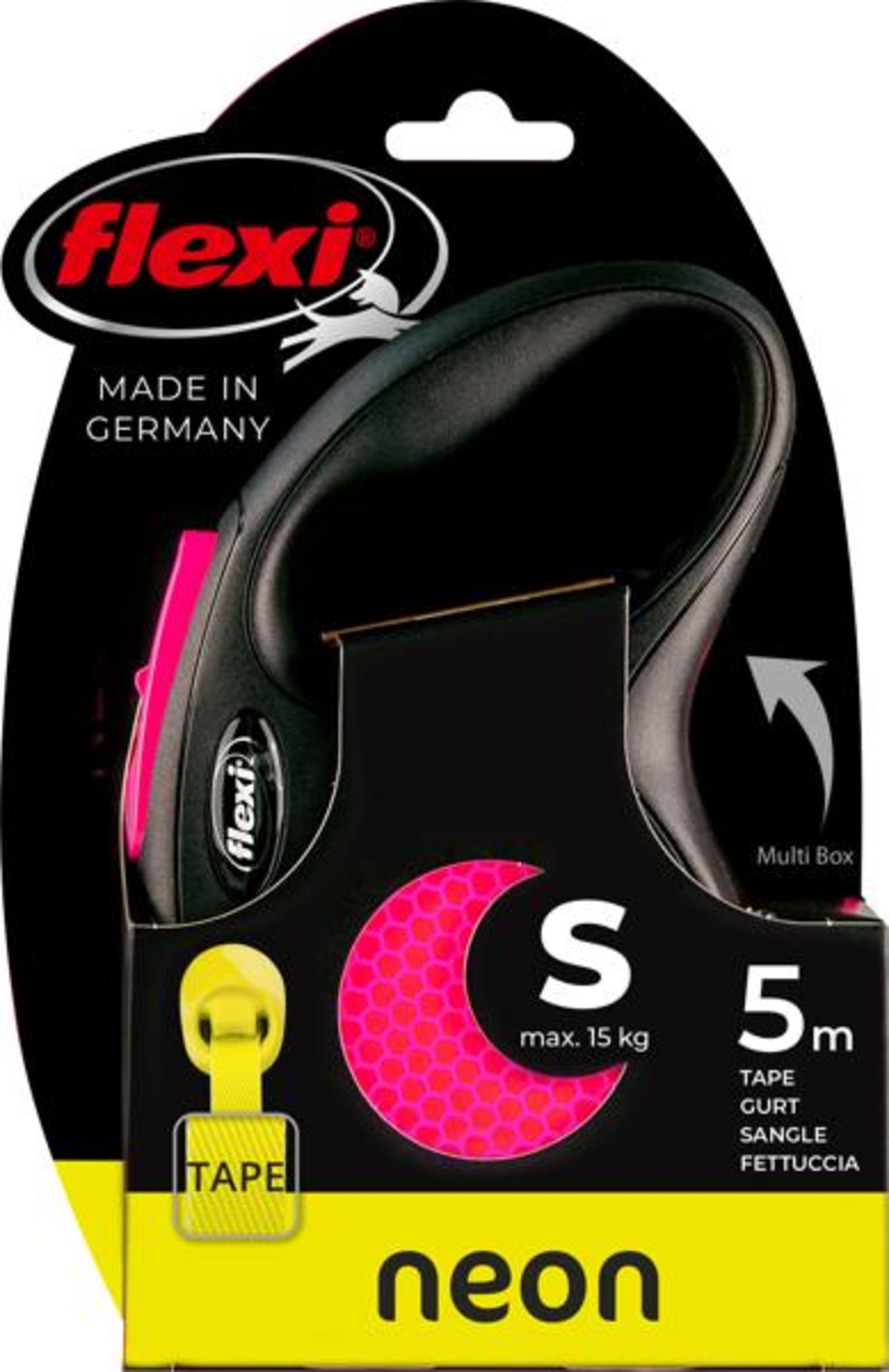Flexi Flexi Retractable leash New Neon Tape Fluo pink