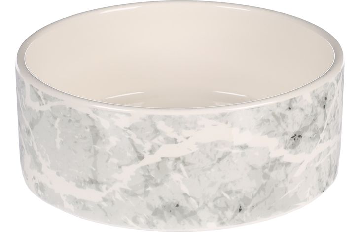 Flamingo Futter- und Trinknapf Marmi Rund Hellgrau