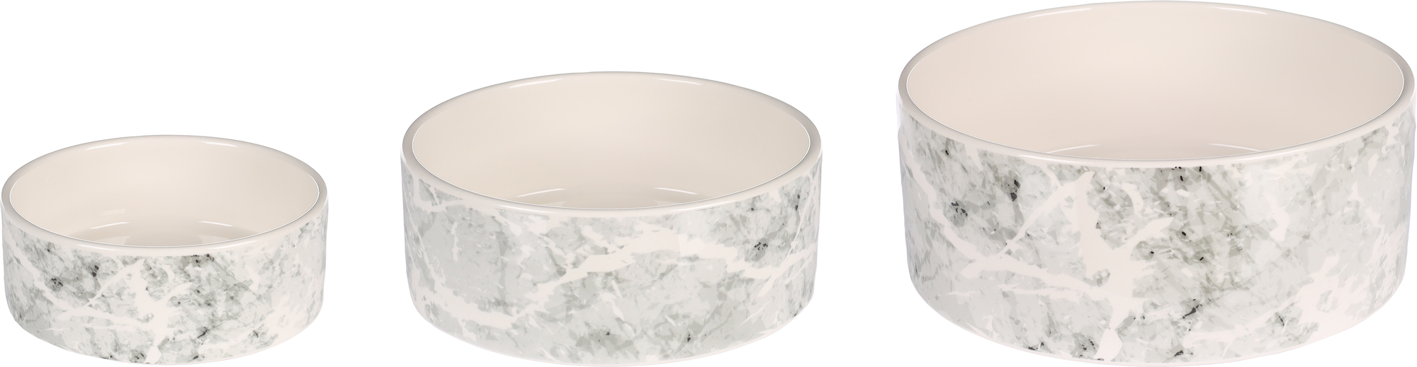 Flamingo Futter- und Trinknapf Marmi Rund Hellgrau