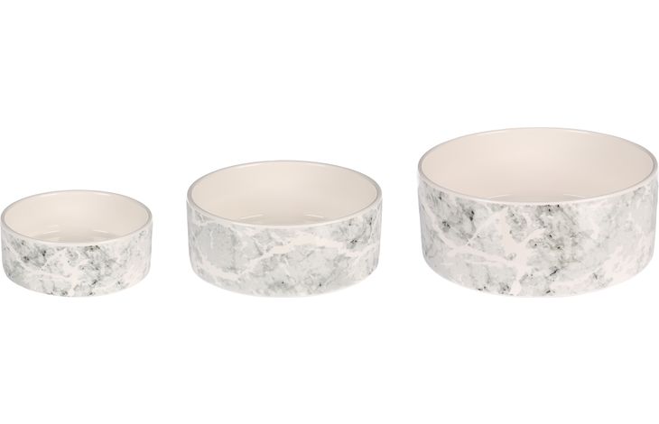 Flamingo Futter- und Trinknapf Marmi Rund Hellgrau