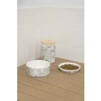 Flamingo Futter- und Trinknapf Marmi Rund Hellgrau