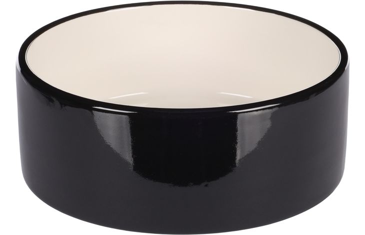 Flamingo Futter- und Trinknapf Rocky Rund Schwarz & Weiß