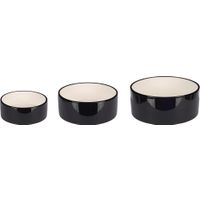 Flamingo Futter- und Trinknapf Rocky Rund Schwarz & Weiß