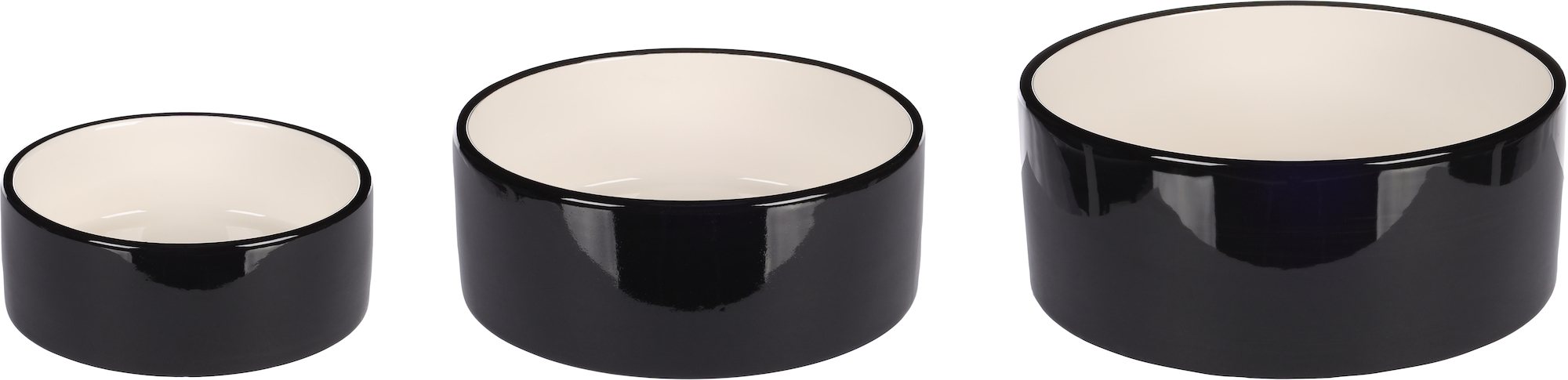 Flamingo Futter- und Trinknapf Rocky Rund Schwarz & Weiß