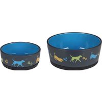 Flamingo Futter- und Trinknapf Cori Rund Dunkelgrau & Blau