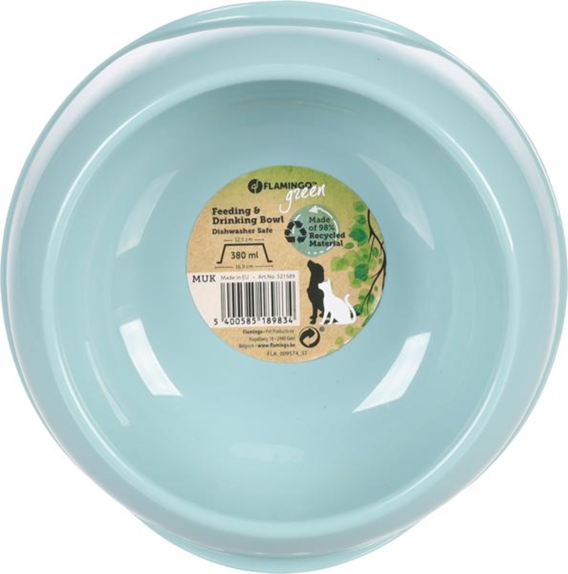 Flamingo Feeding and drinking bowl Muk Round Light blue
