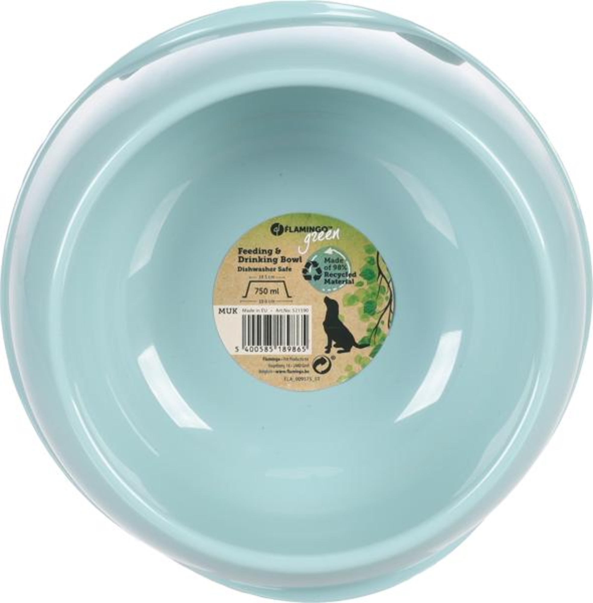 Flamingo Feeding and drinking bowl Muk Round Light blue