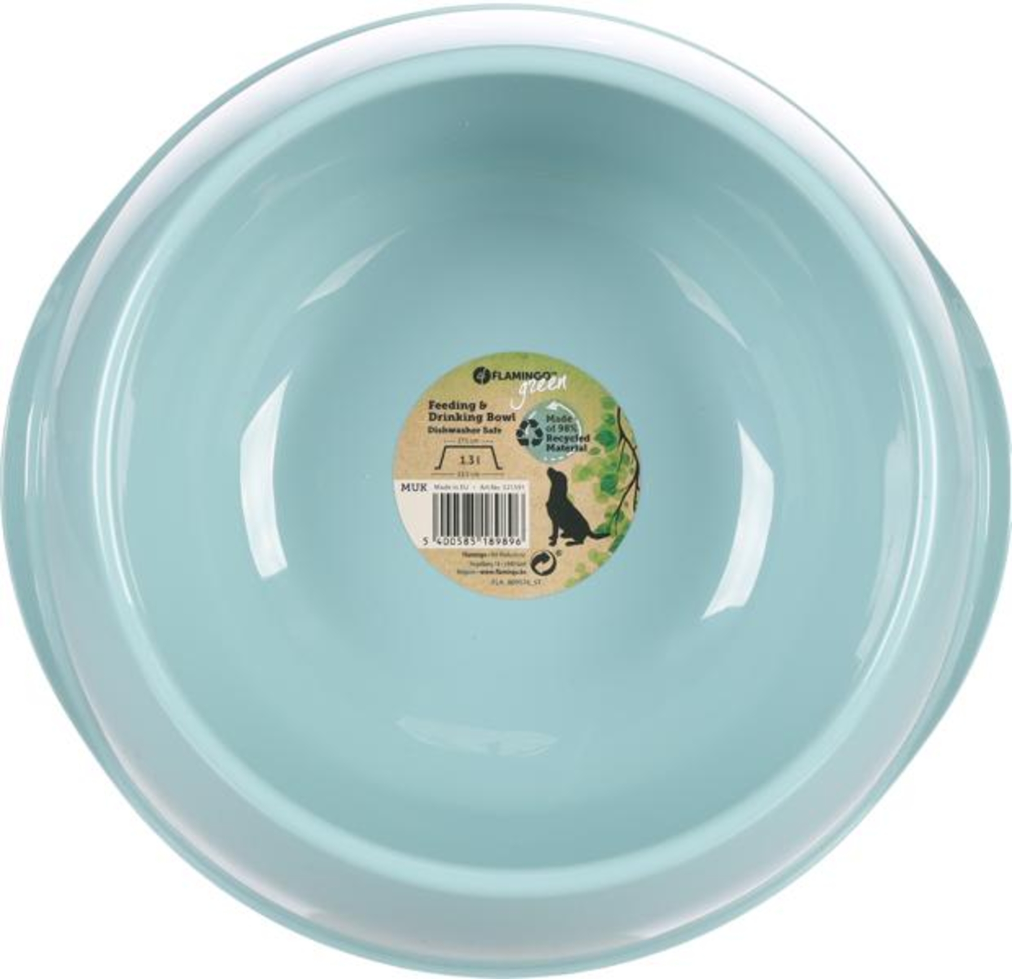 Flamingo Feeding and drinking bowl Muk Round Light blue