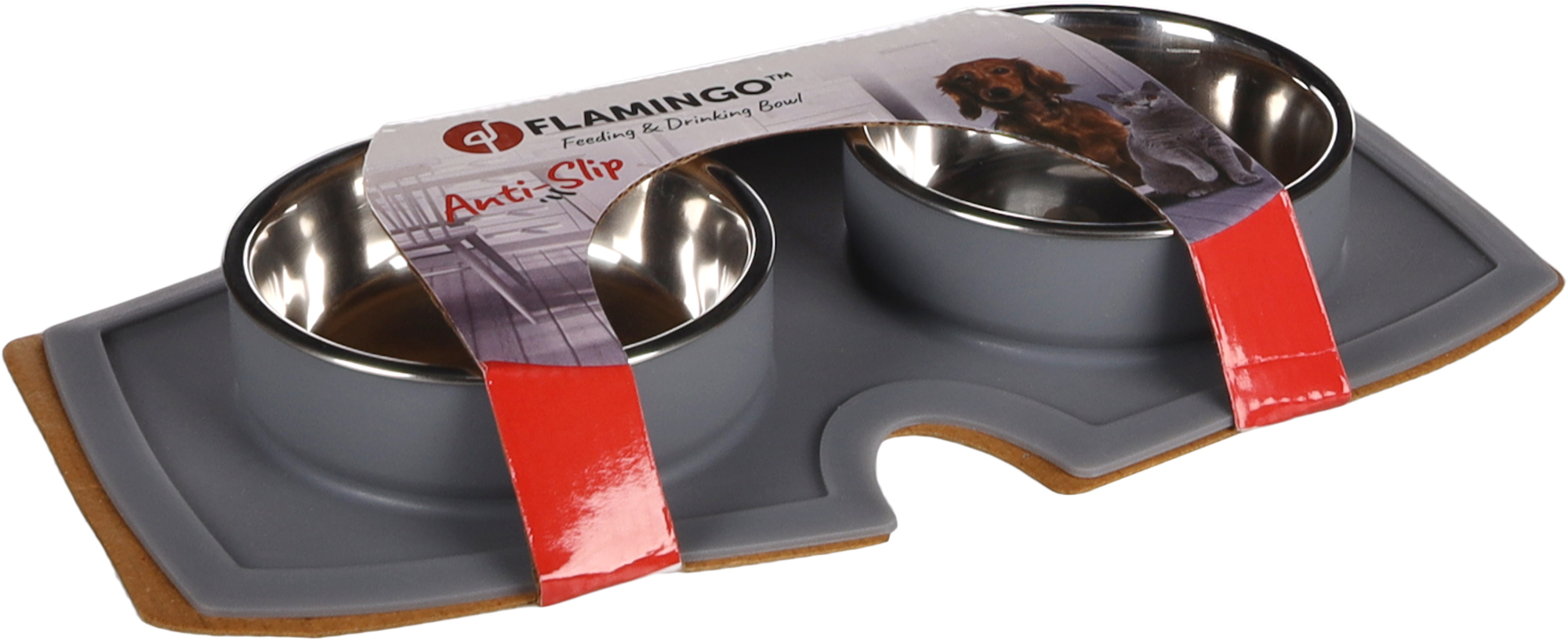 Flamingo Eet- en drinkpot Duo Dinner Spilla Grijs