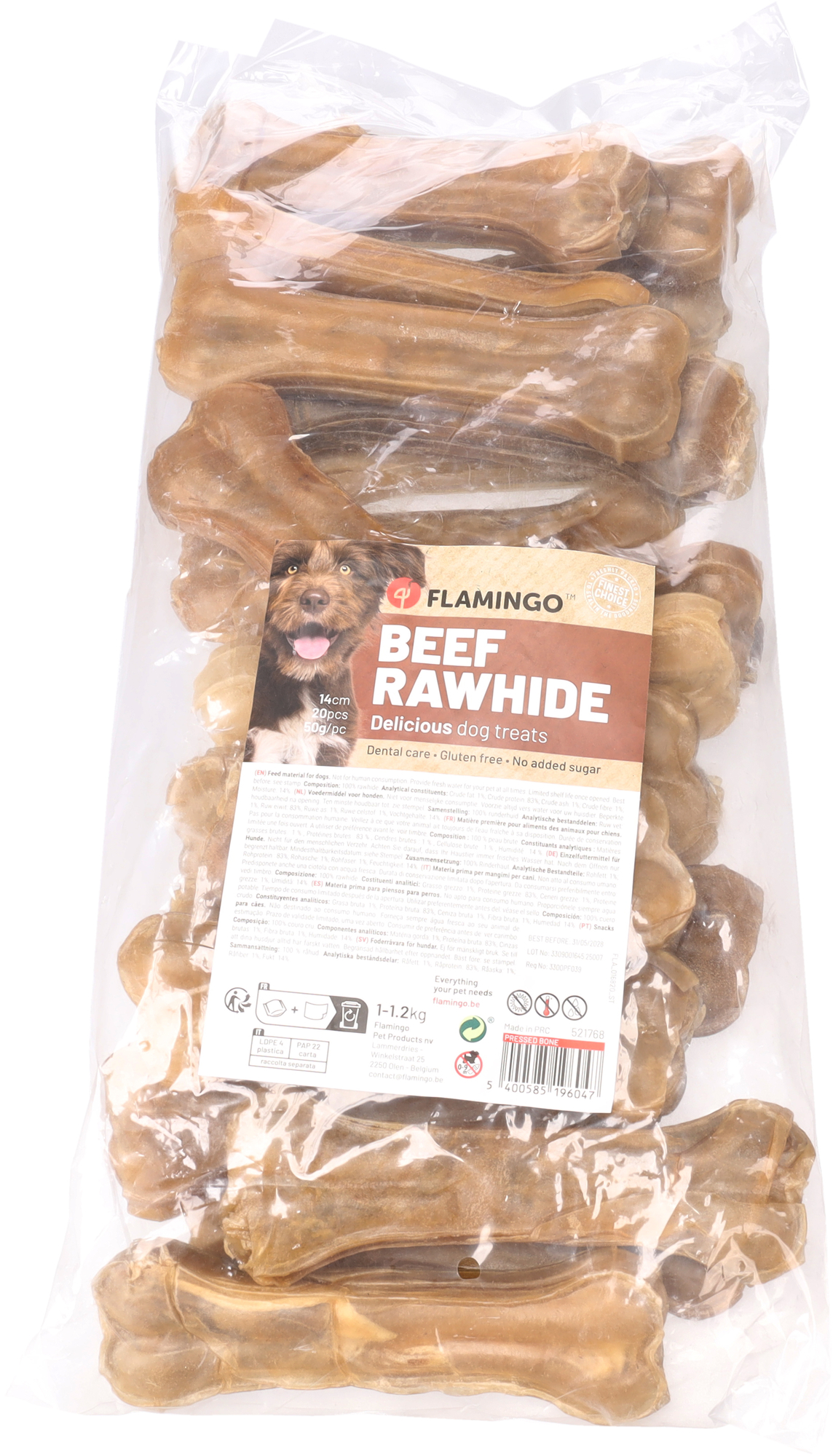 Flamingo Snacks R'Hide Osso  14cm 50-55gr / 20 pzs 1000-1200gr