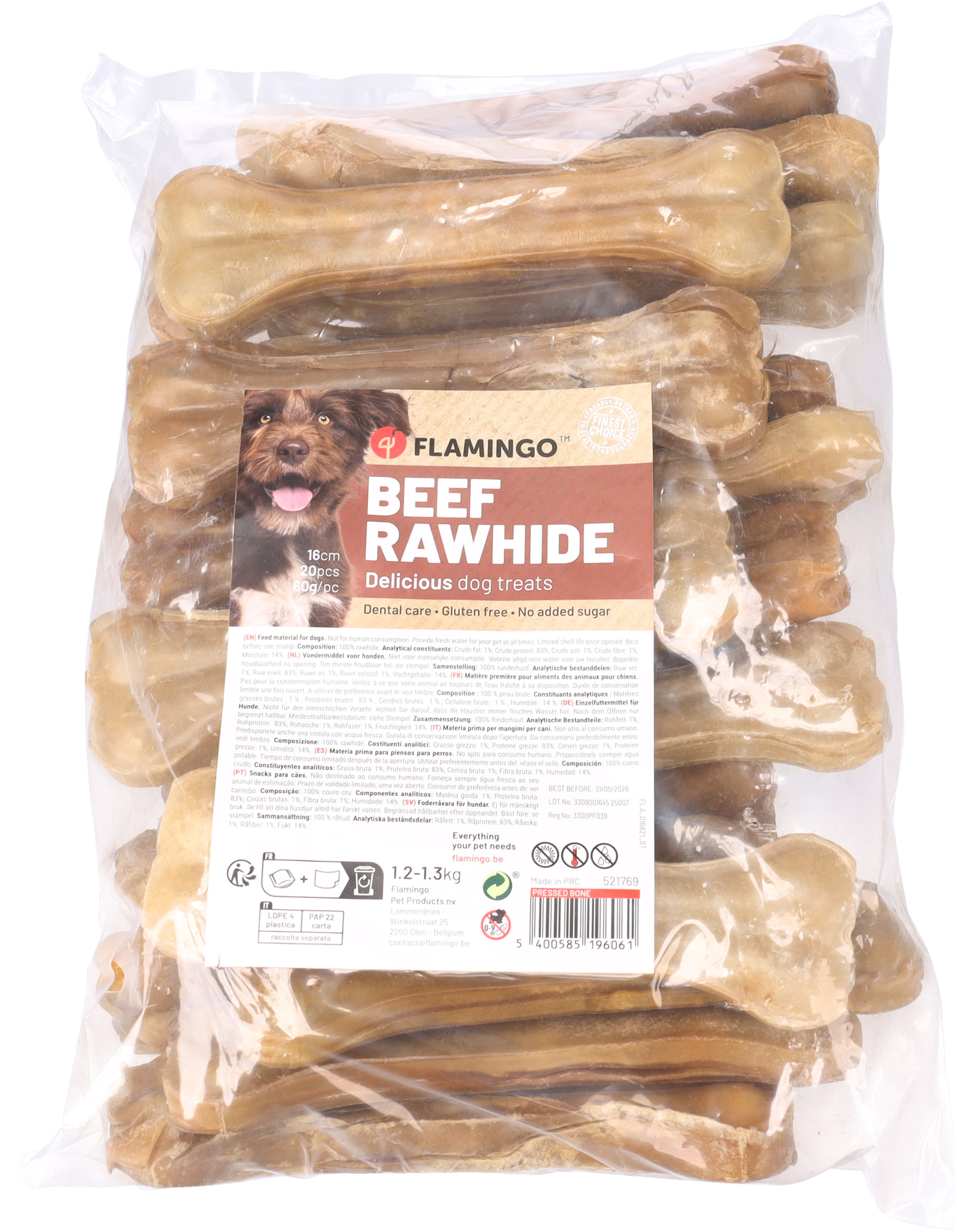 Flamingo Snacks R'Hide Bone  16cm 60-65gr / 20 pcs 1,2-1,3kg