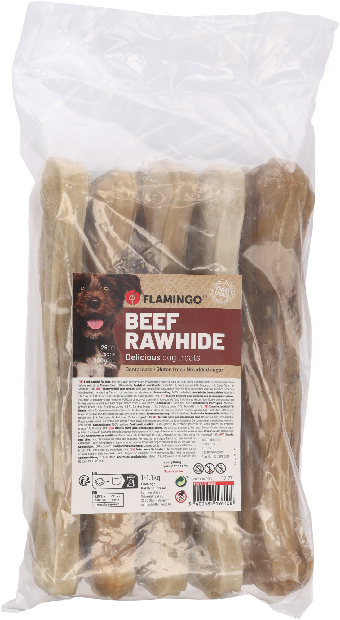 Flamingo Snacks R'Hide Bone  26cm 200-220gr / 5 pcs 1000-1100gr