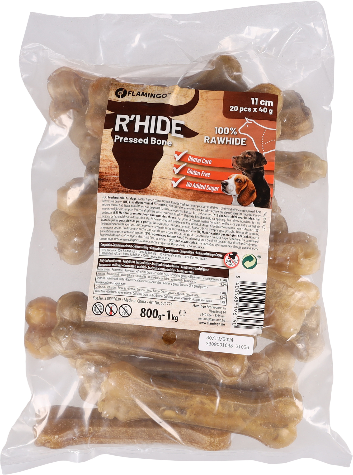 Flamingo Snacks R'Hide Bone  11cm 40-50gr / 20 pcs 800-1000gr