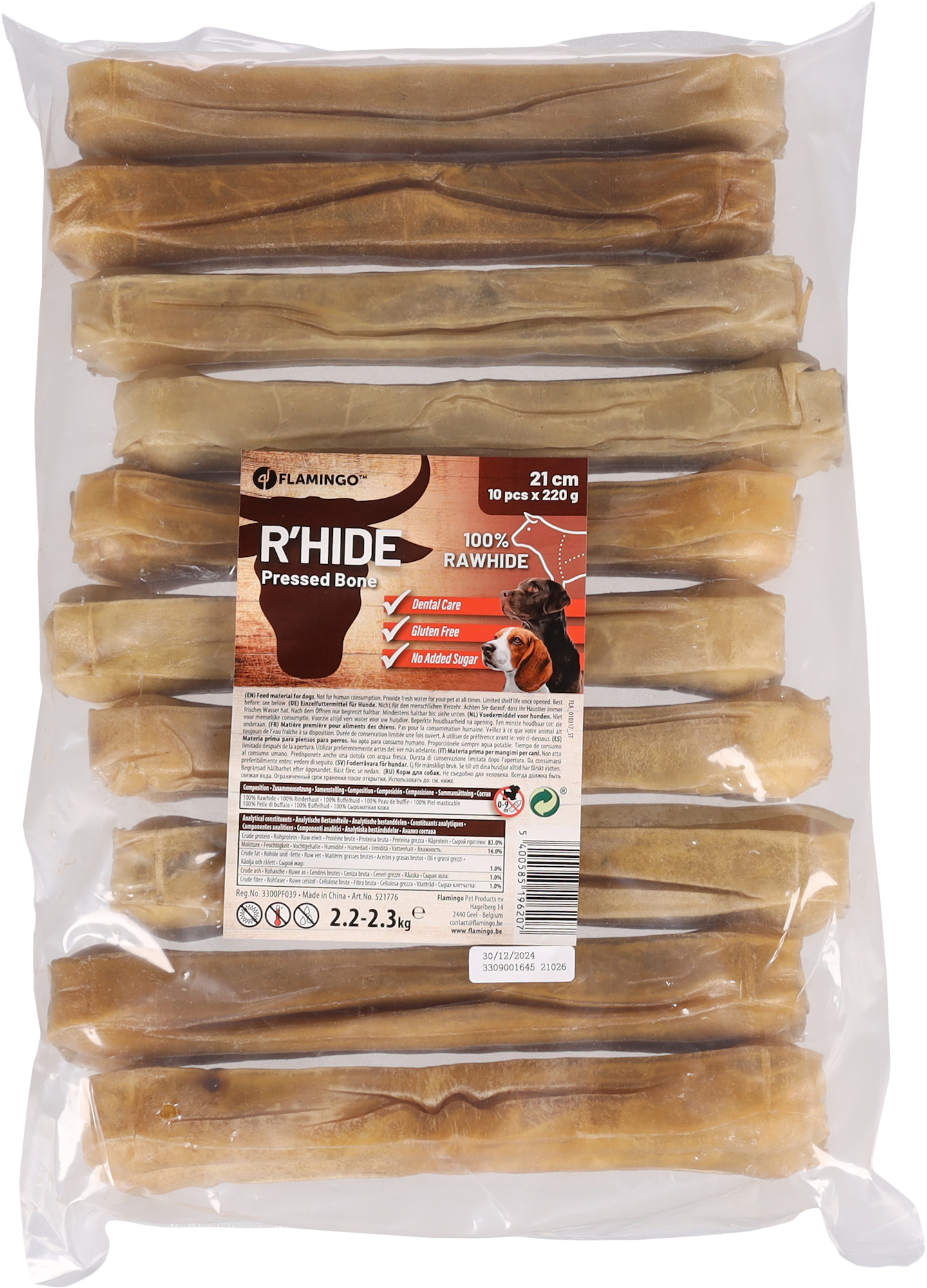 Flamingo Snacks R'Hide Bone  21cm 220-230gr / 10 pcs 2,2-2,3kg