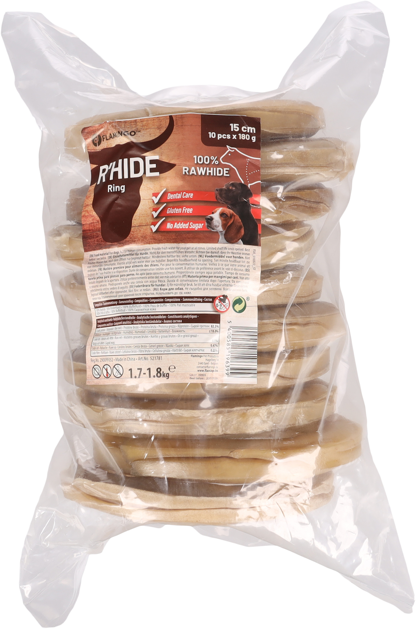Flamingo Snacks R'Hide Ring  15cm 170-180gr / 10 pcs 1,7-1,8kg