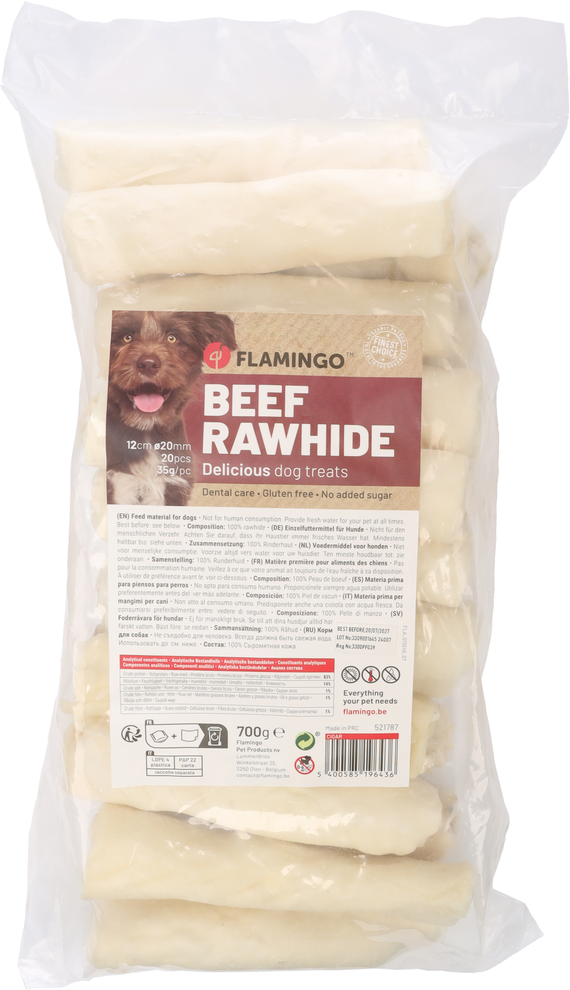 Flamingo Snacks R'Hide Texas Stick  12cm 35gr / 20 pcs 700gr