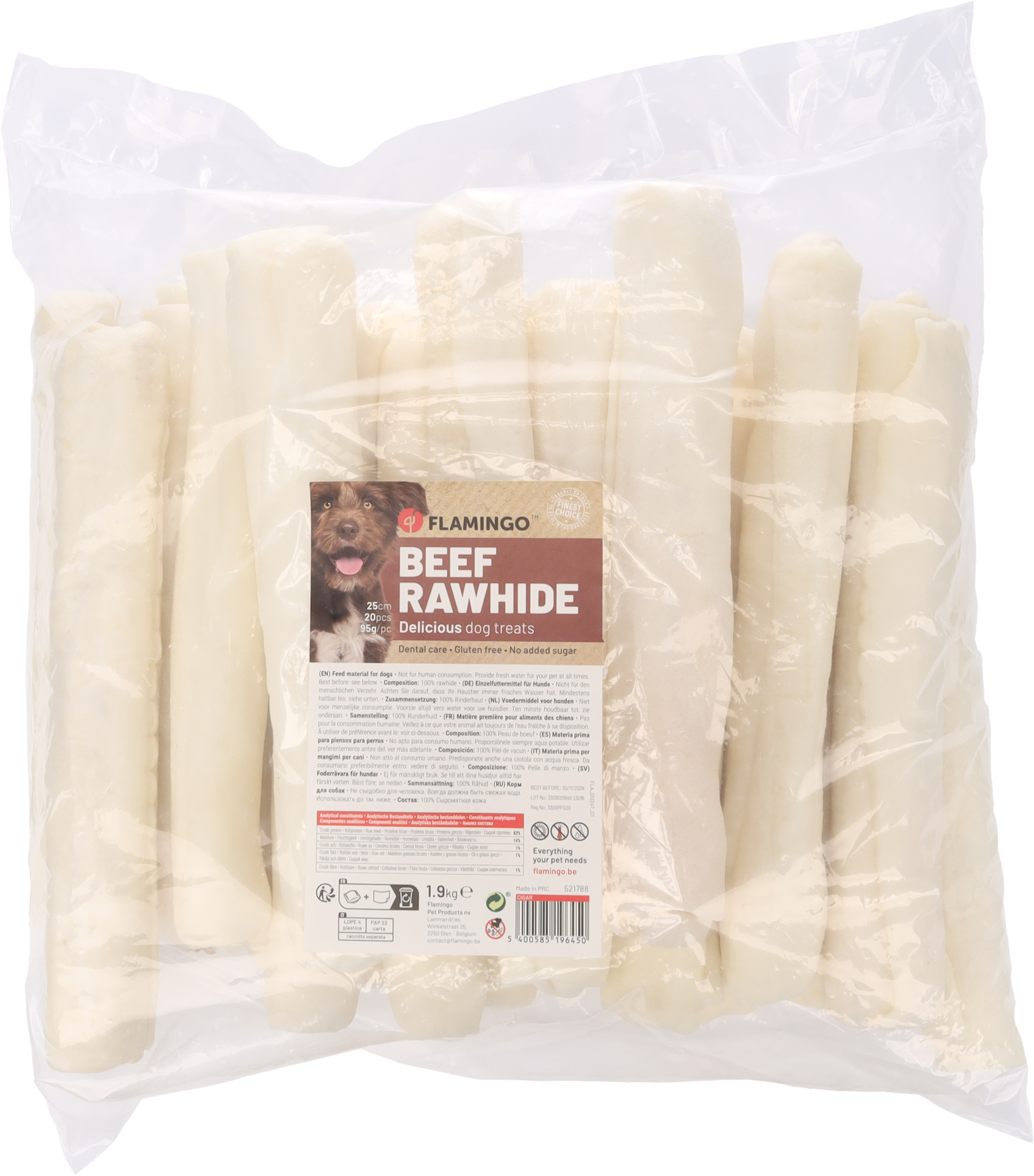 Flamingo Snacks R'Hide Texas Stick  25cm 95gr / 20 pcs 1,9kg