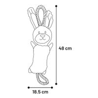 Flamingo Jouet Gommy Lapin avec corde Gris