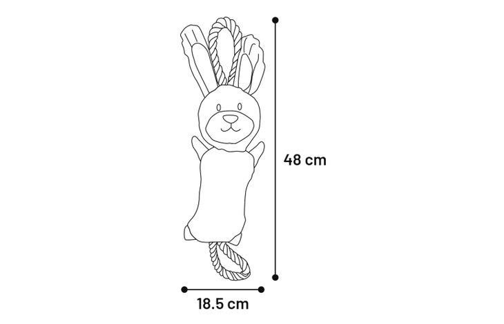 Flamingo Jouet Gommy Lapin avec corde Gris