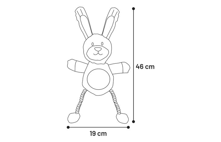 Flamingo Jouet Gommy Lapin avec corde Gris