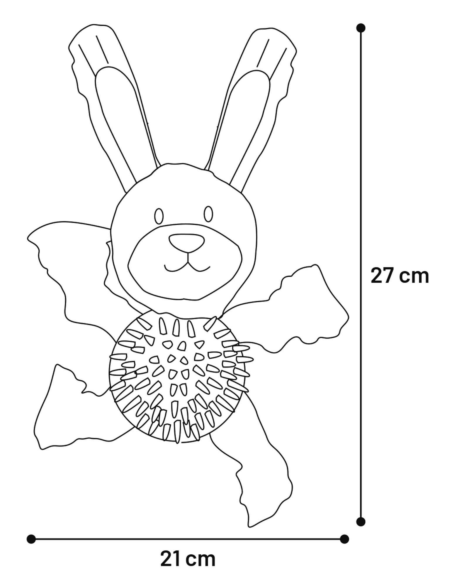 Flamingo Jouet Gommy Lapin avec balle Gris