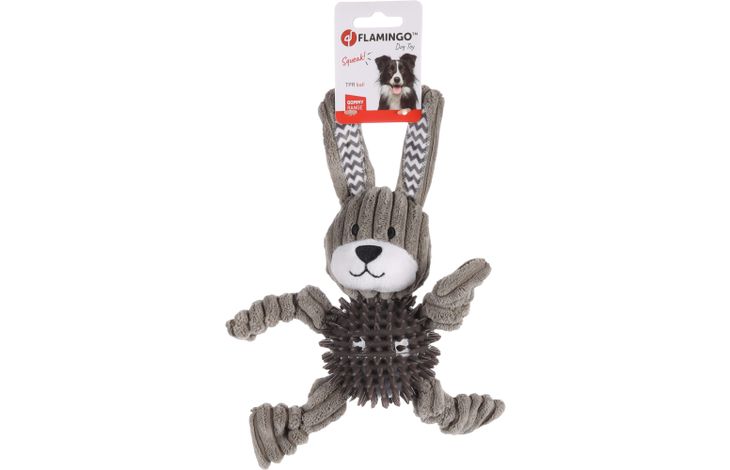Flamingo Jouet Gommy Lapin avec balle Gris