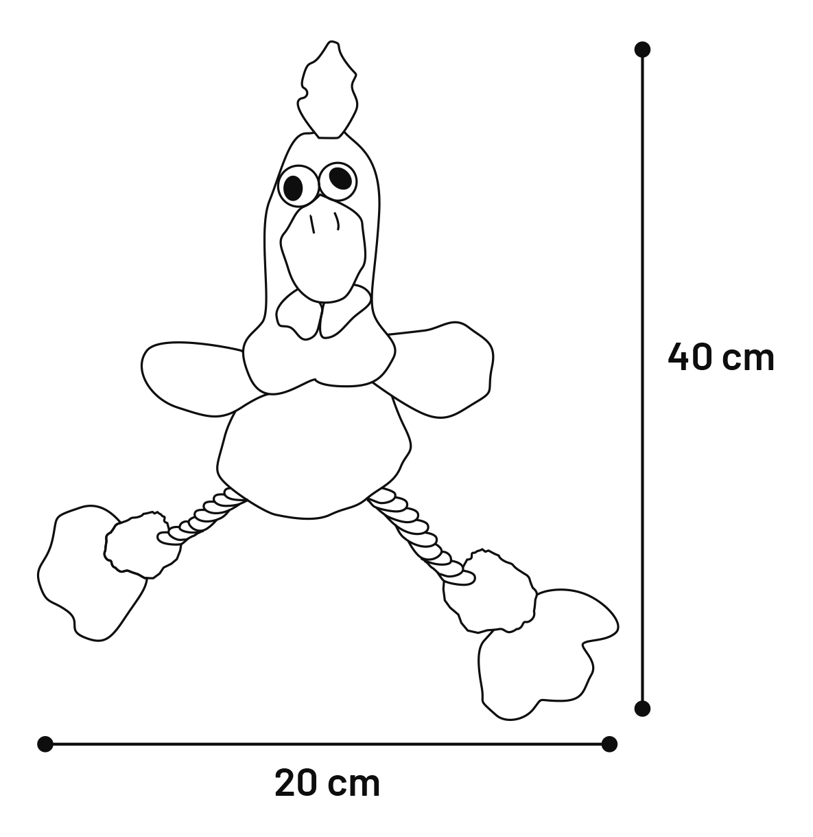 Flamingo Toy Malita Rooster with rope Mix