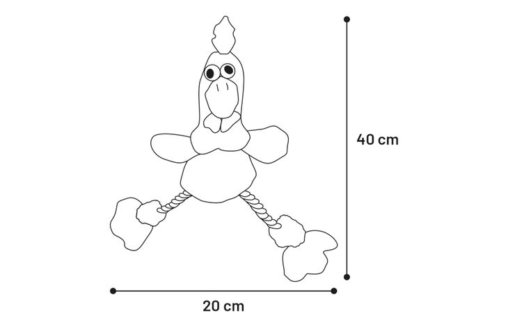 Flamingo Toy Malita Rooster with rope Mix