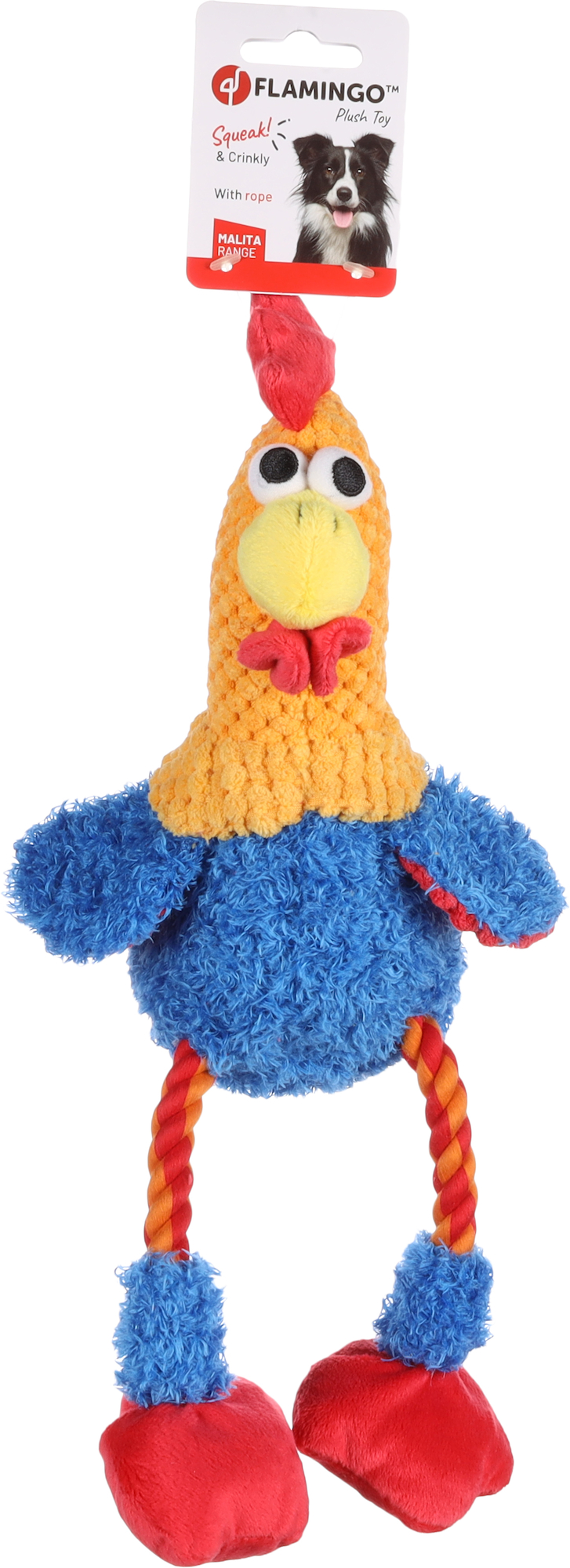 Flamingo Toy Malita Rooster with rope Mix
