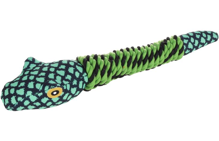 Flamingo Toy Monsjo Snake with rope Green