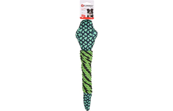 Flamingo Toy Monsjo Snake with rope Green