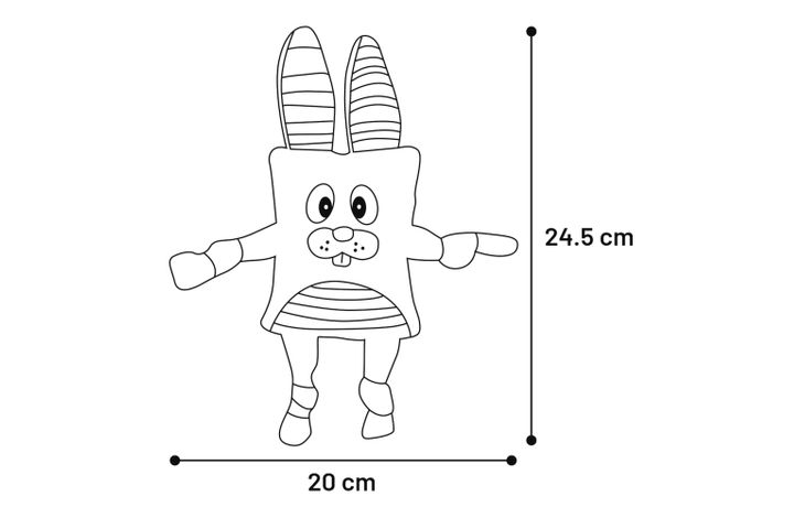 Flamingo Toy Pieno Rabbit Grey