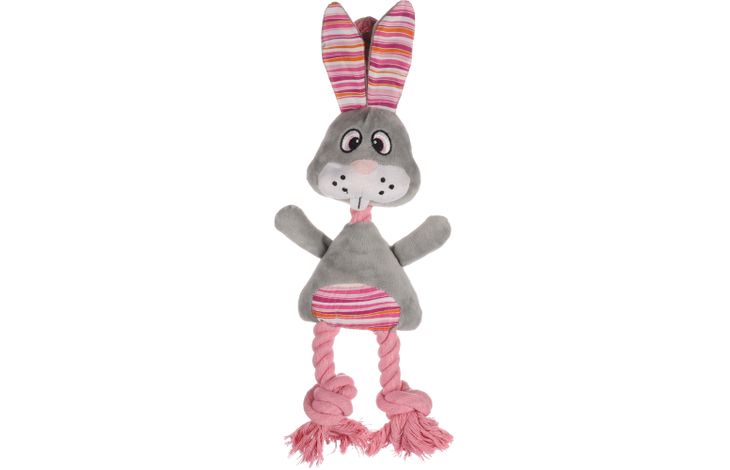 Flamingo Toy Pieno Rabbit with rope Grey