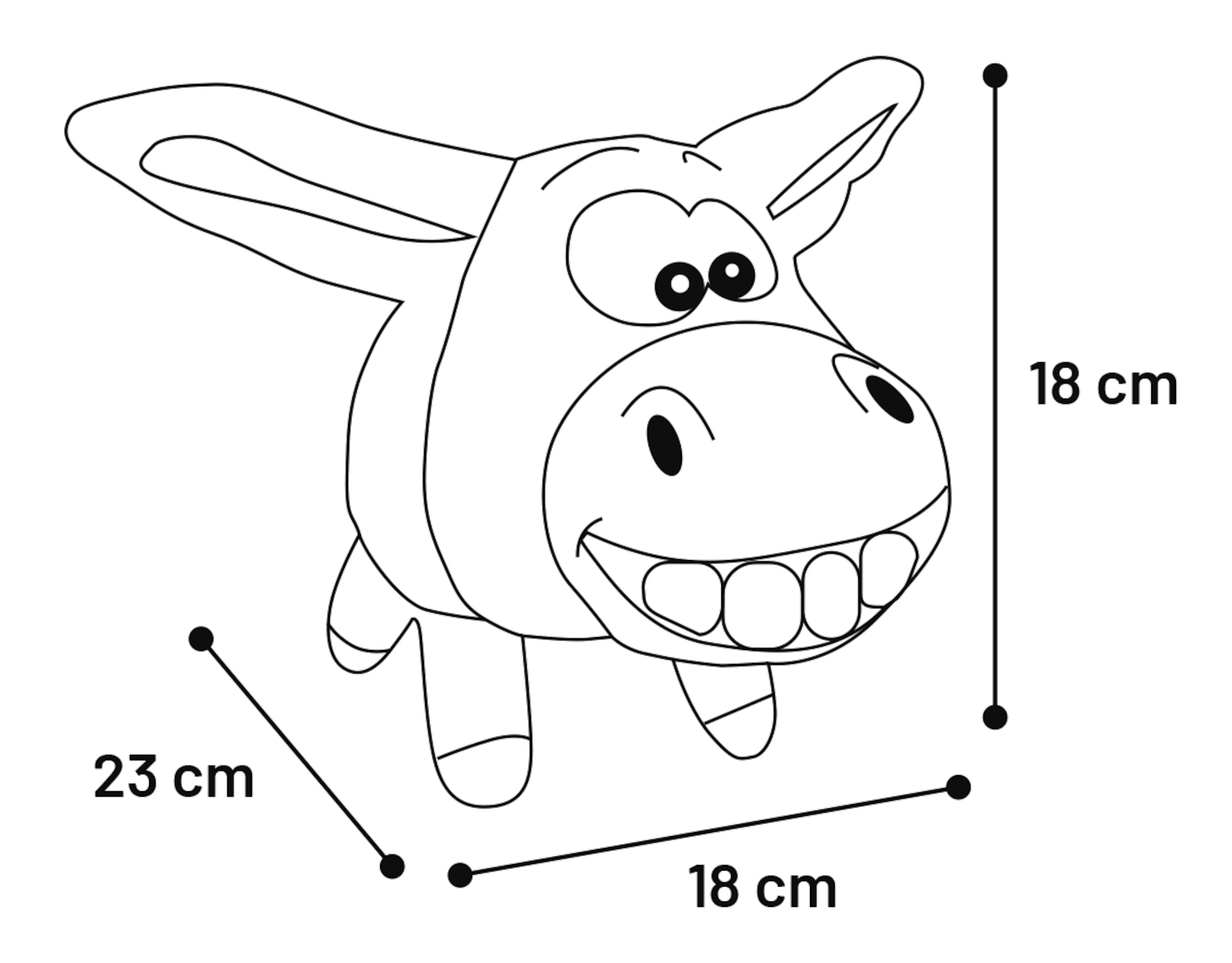 Flamingo Toy Xido Donkey Grey