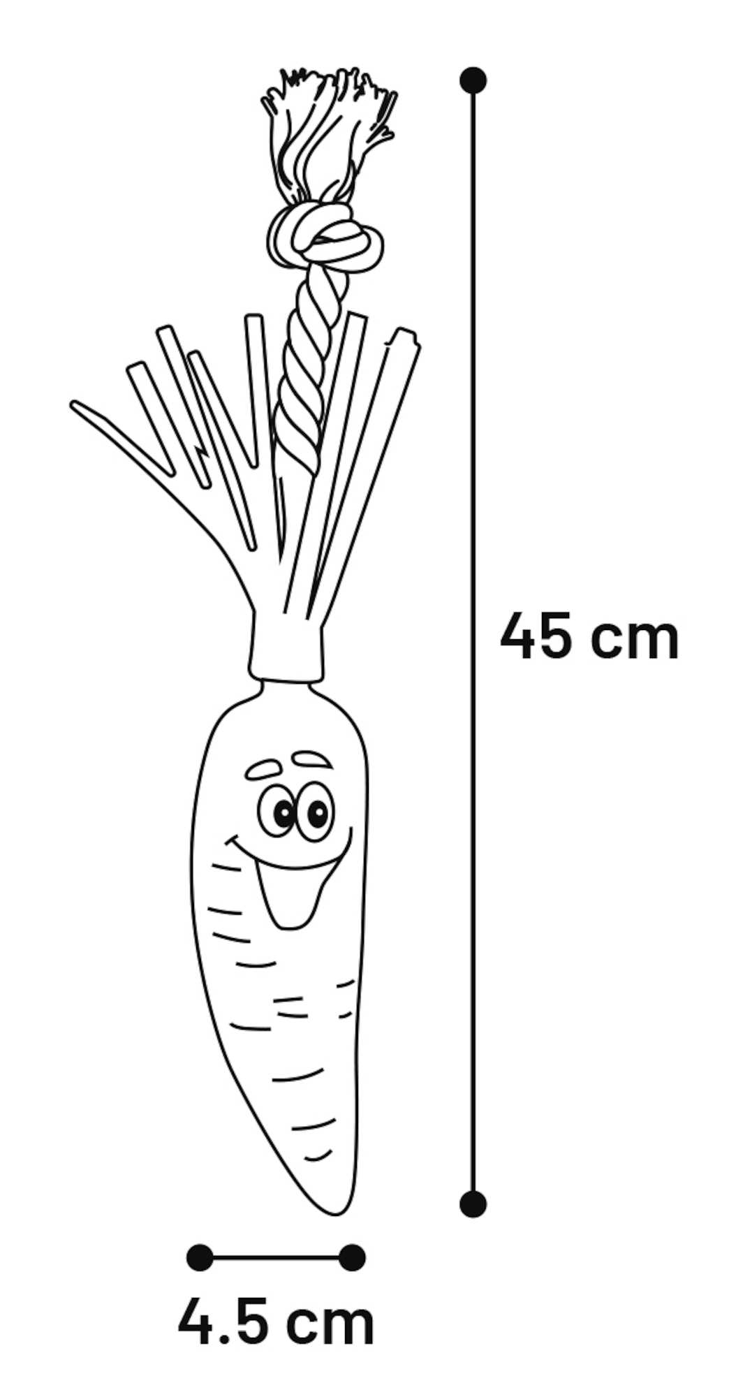 Flamingo Toy Xibor Carrot with rope Orange