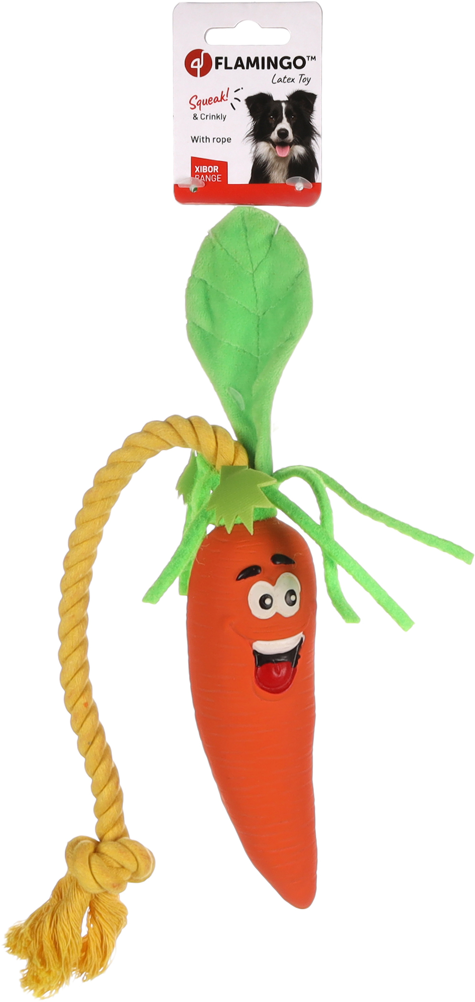 Flamingo Toy Xibor Carrot with rope Orange