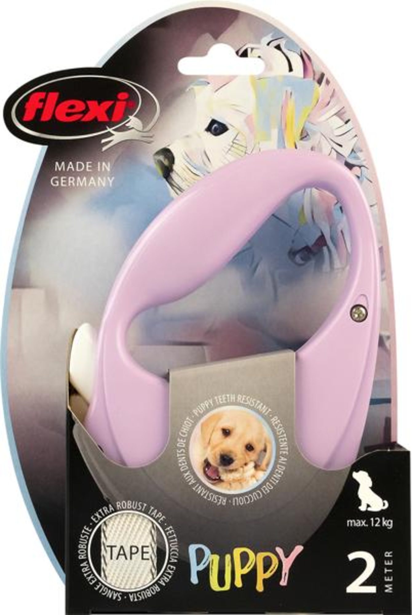 Flexi Flexi Retractable leash Puppy Tape Pink