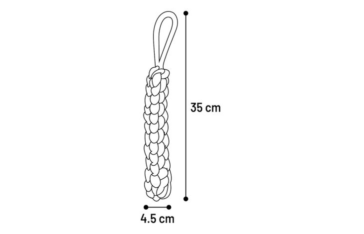 Flamingo Toy Ringo Tug rope & Stick Woven Dark grey