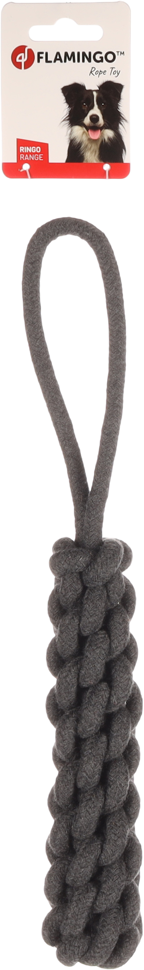 Flamingo Toy Ringo Tug rope & Stick Woven Dark grey